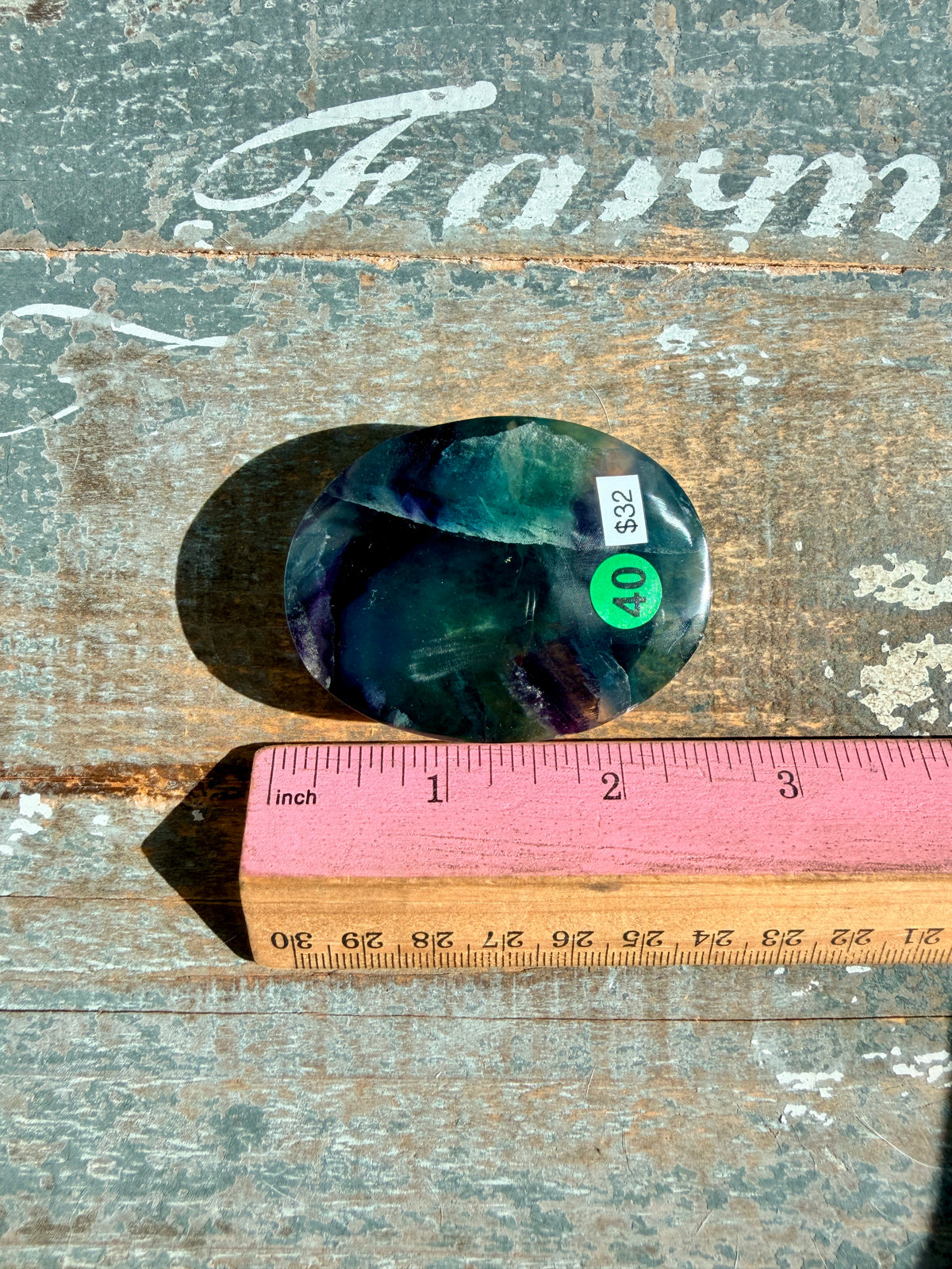 Gorgeous High Quality Rainbow Fluorite Palm Stone | China | Opt 40
