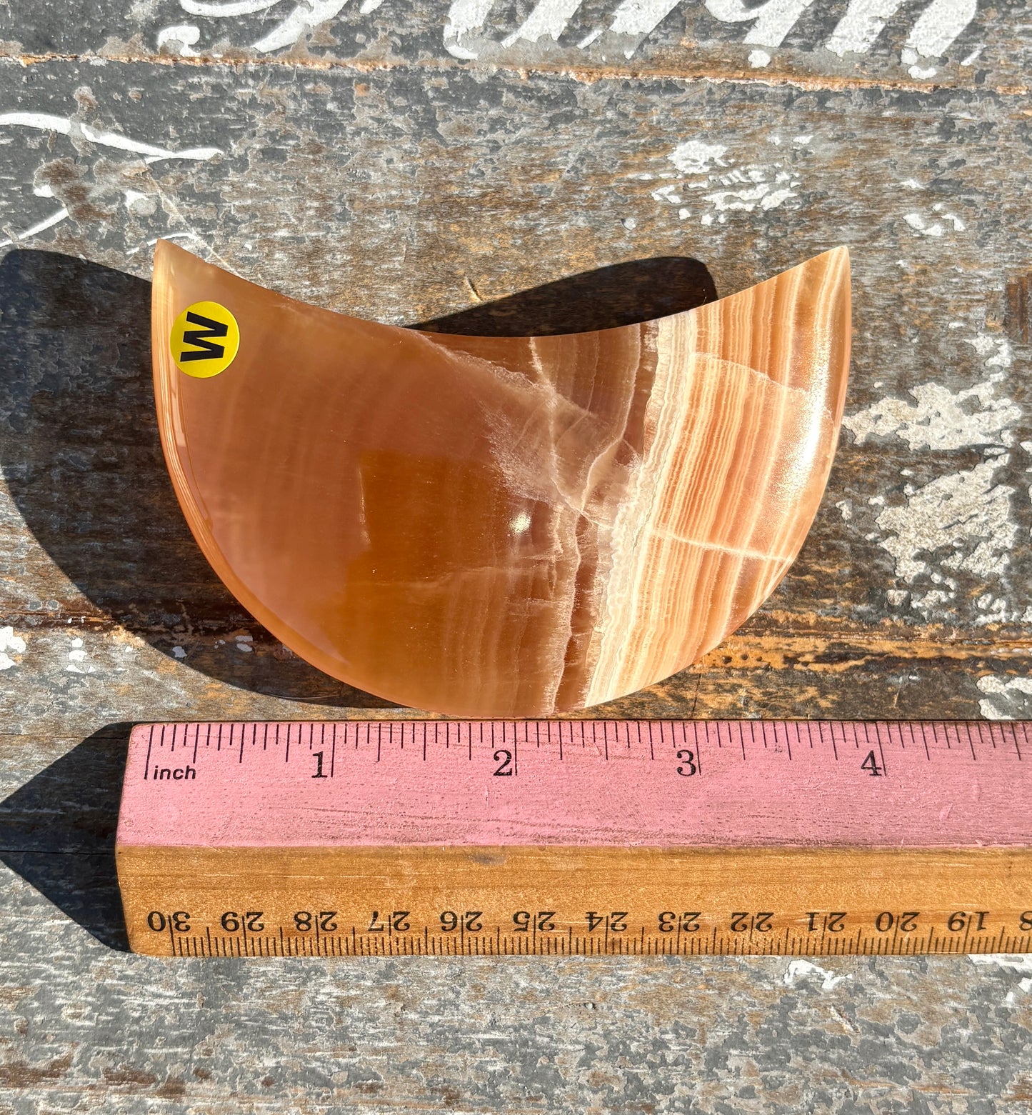 Honey Calcite Moon | Opt W