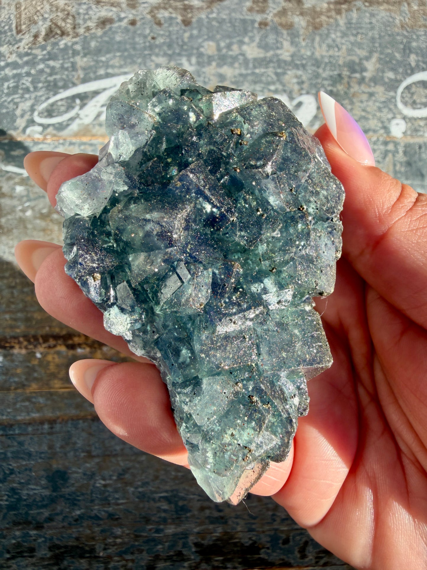 Gorgeous Cubic Dark Blue/Purple Fluorite Specimen coated in Pyrite | Opt 73