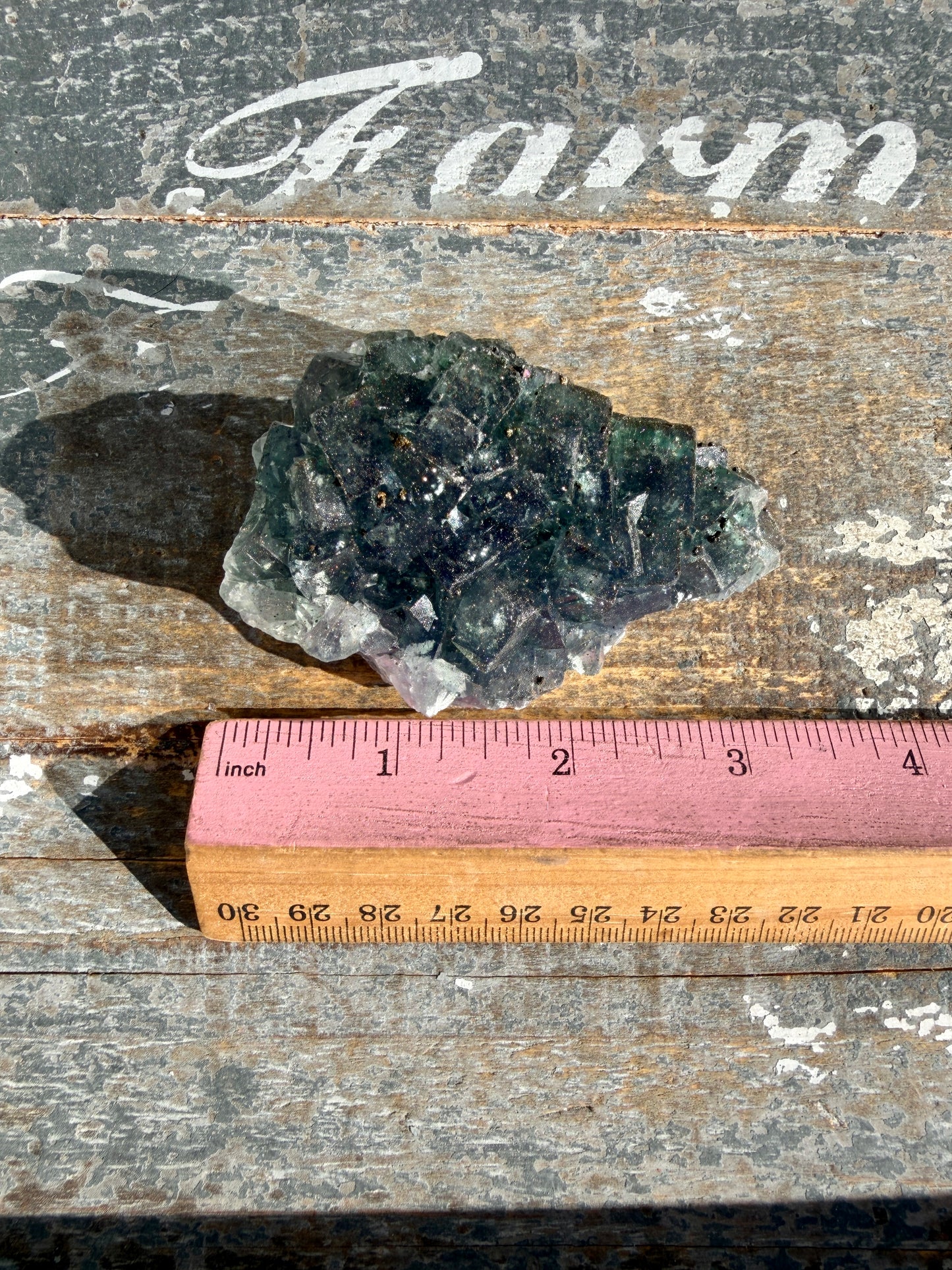 Gorgeous Cubic Dark Blue/Purple Fluorite Specimen coated in Pyrite | Opt 73