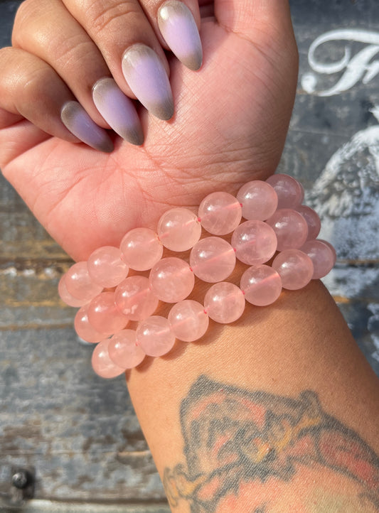 One (1) Gorgeous Grapefruit Rose Quartz Bracelet | 11-12mm