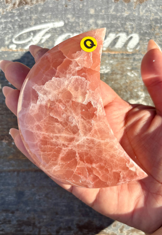 Rose Calcite Moon | Opt Q