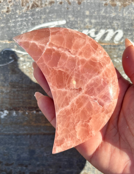 Rose Calcite Moon | Opt Q