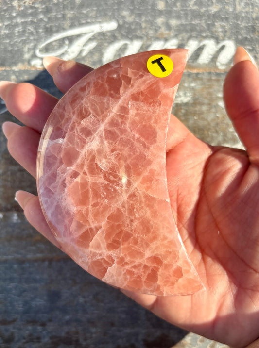 Rose Calcite Moon | Opt T