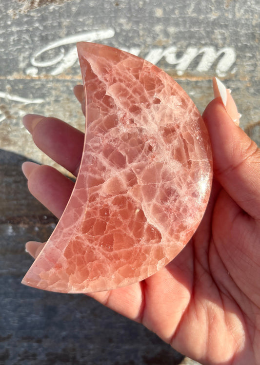 Rose Calcite Moon | Opt T