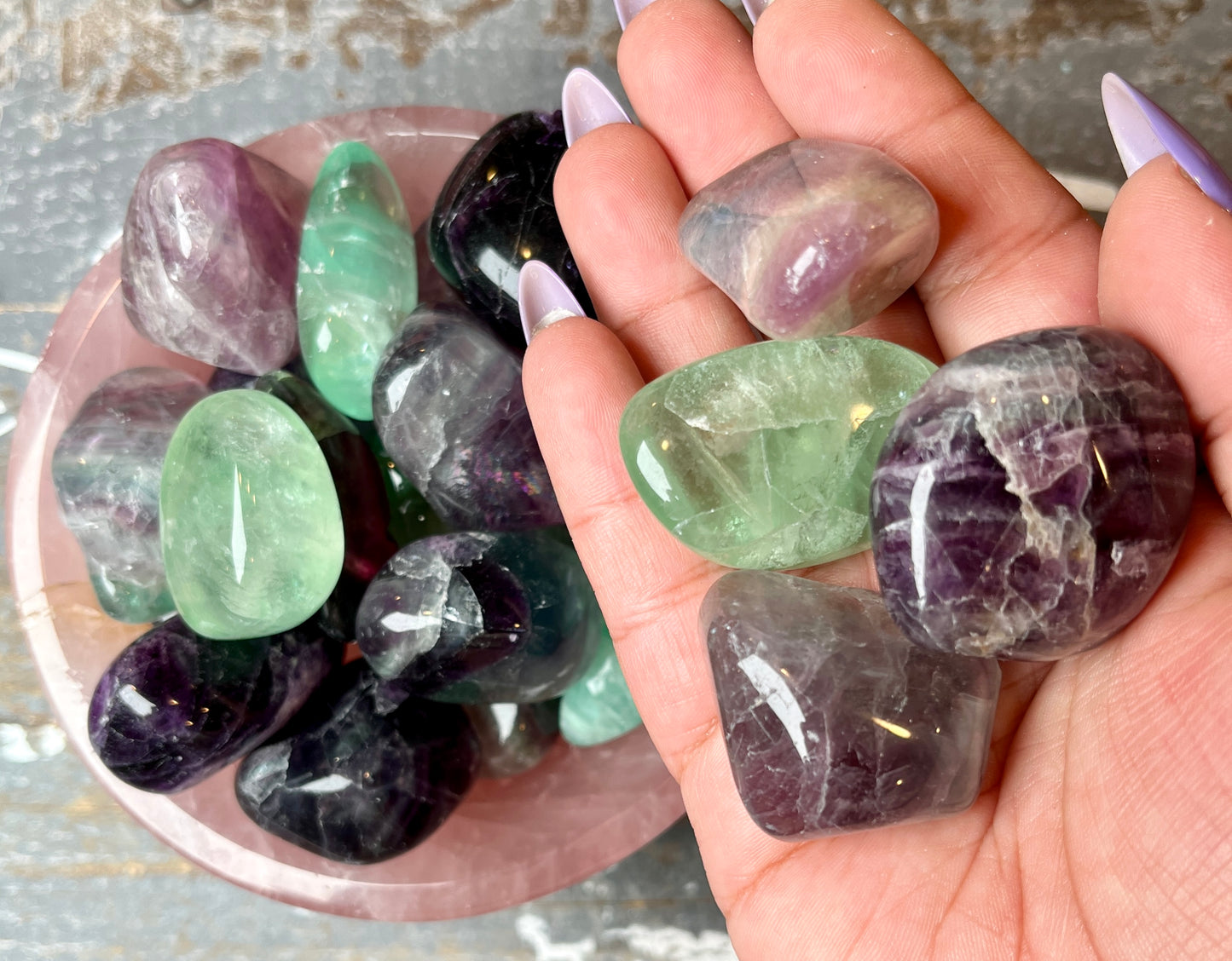 One (1) Gorgeous Rainbow Fluorite Tumble