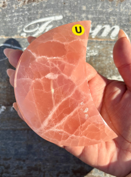 Rose Calcite Moon | Opt U