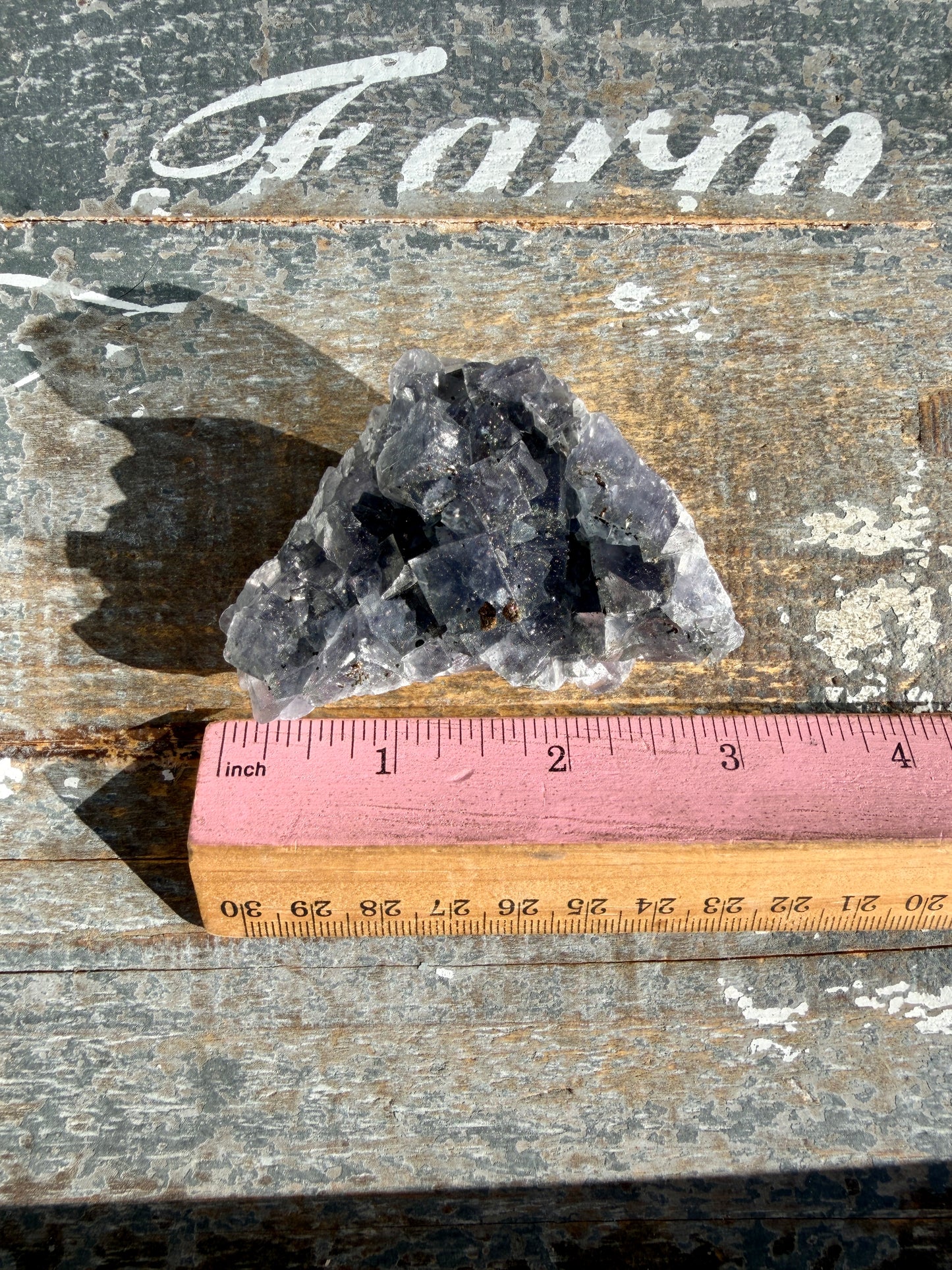Gorgeous Cubic Dark Blue/Purple Fluorite Specimen coated in Pyrite | Opt 66
