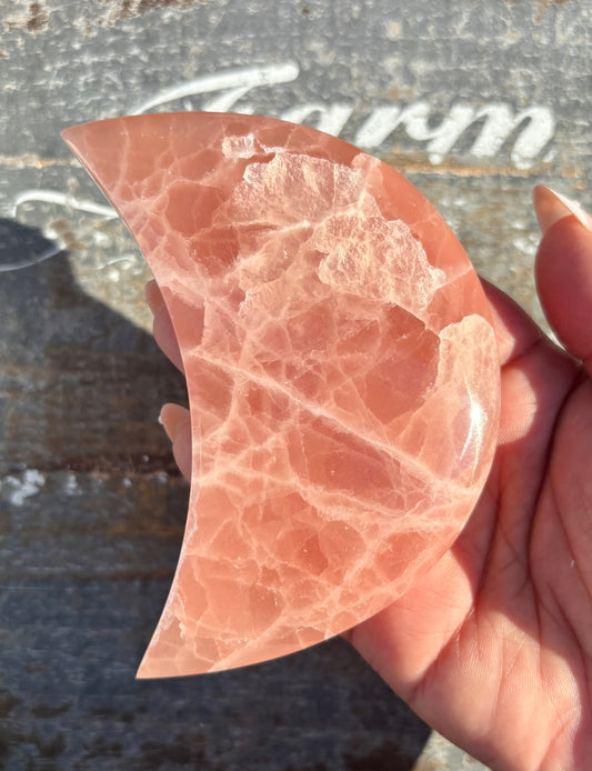 Rose Calcite Moon | Opt U