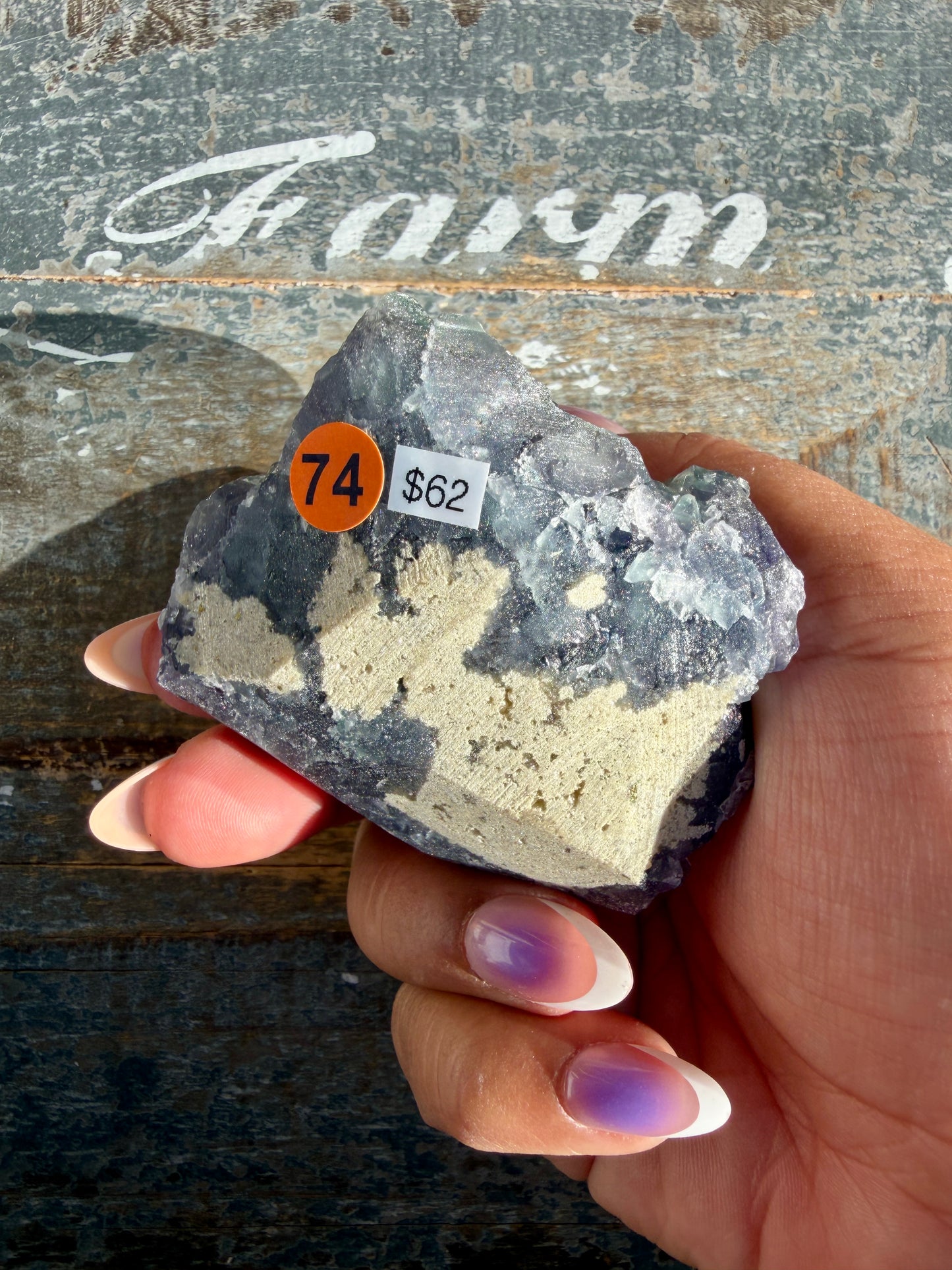 Gorgeous Cubic Dark Blue/Purple Fluorite Specimen coated in Pyrite | Opt 74