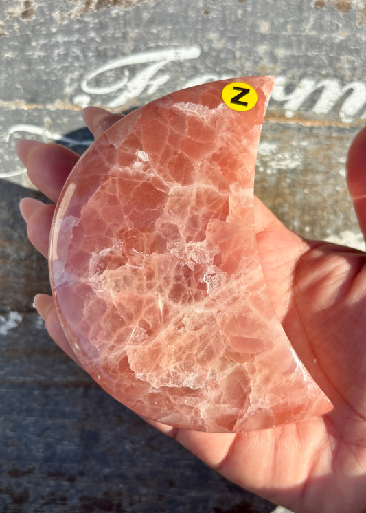 Rose Calcite Moon | Opt Z