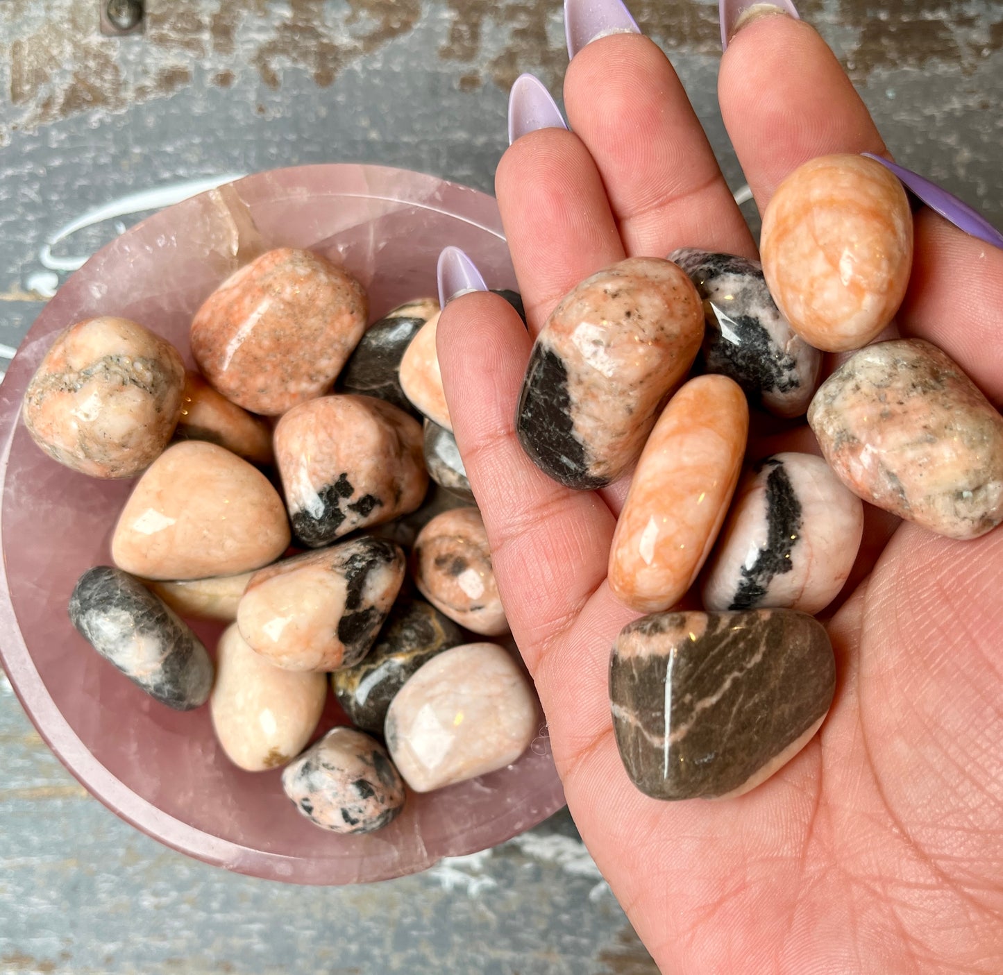 One (1) Gorgeous Pink Zebra Jasper Tumble