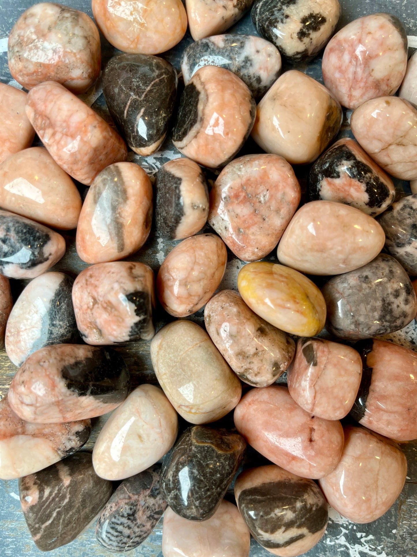 One (1) Gorgeous Pink Zebra Jasper Tumble