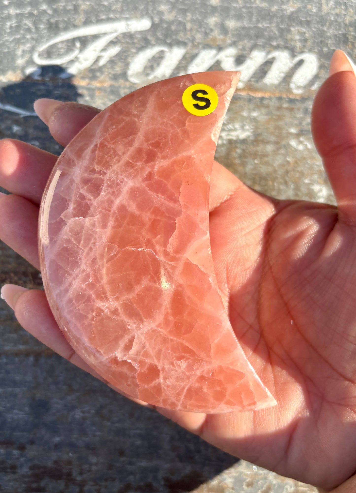 Rose Calcite Moon | Opt S