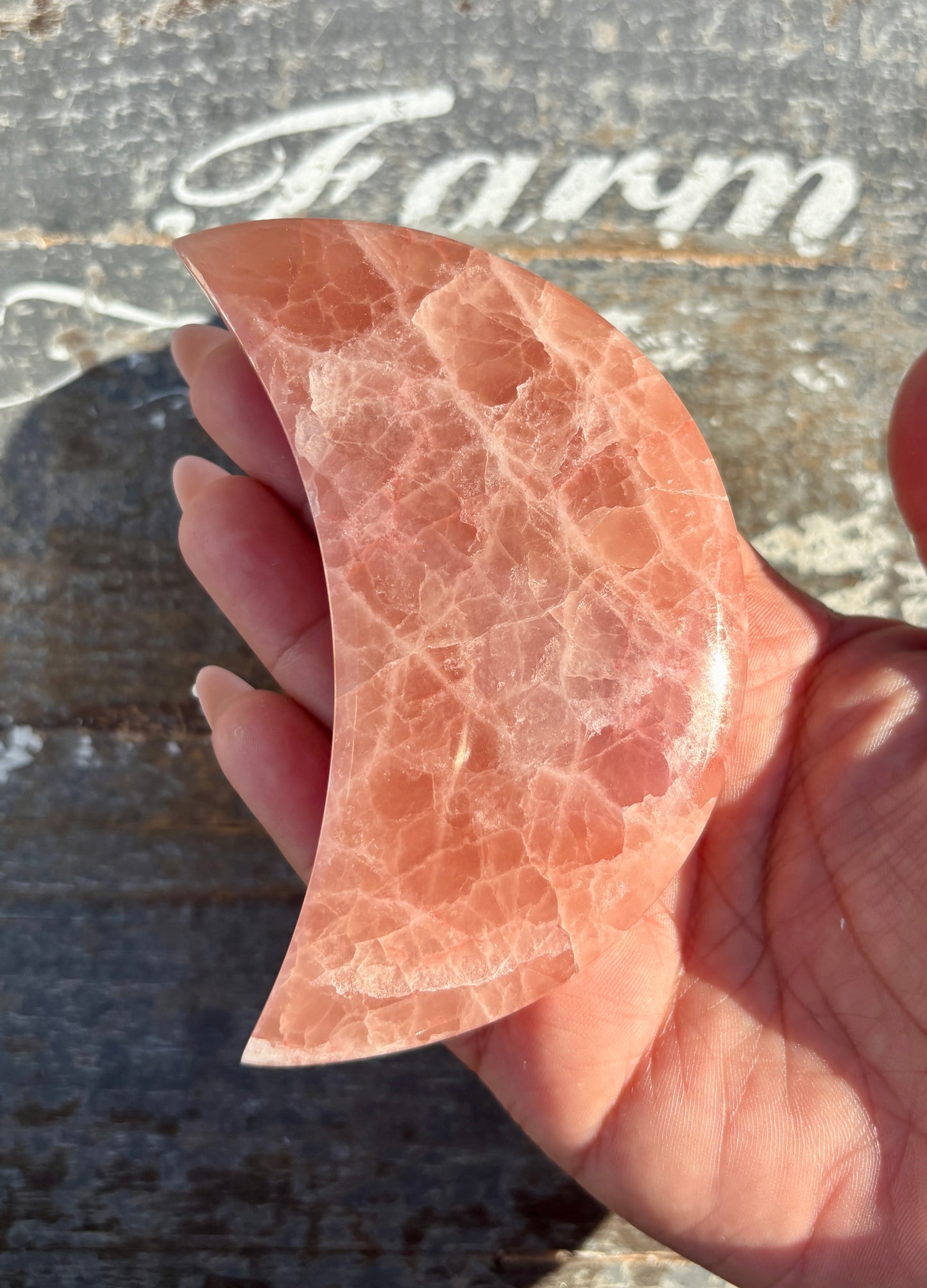 Rose Calcite Moon | Opt S