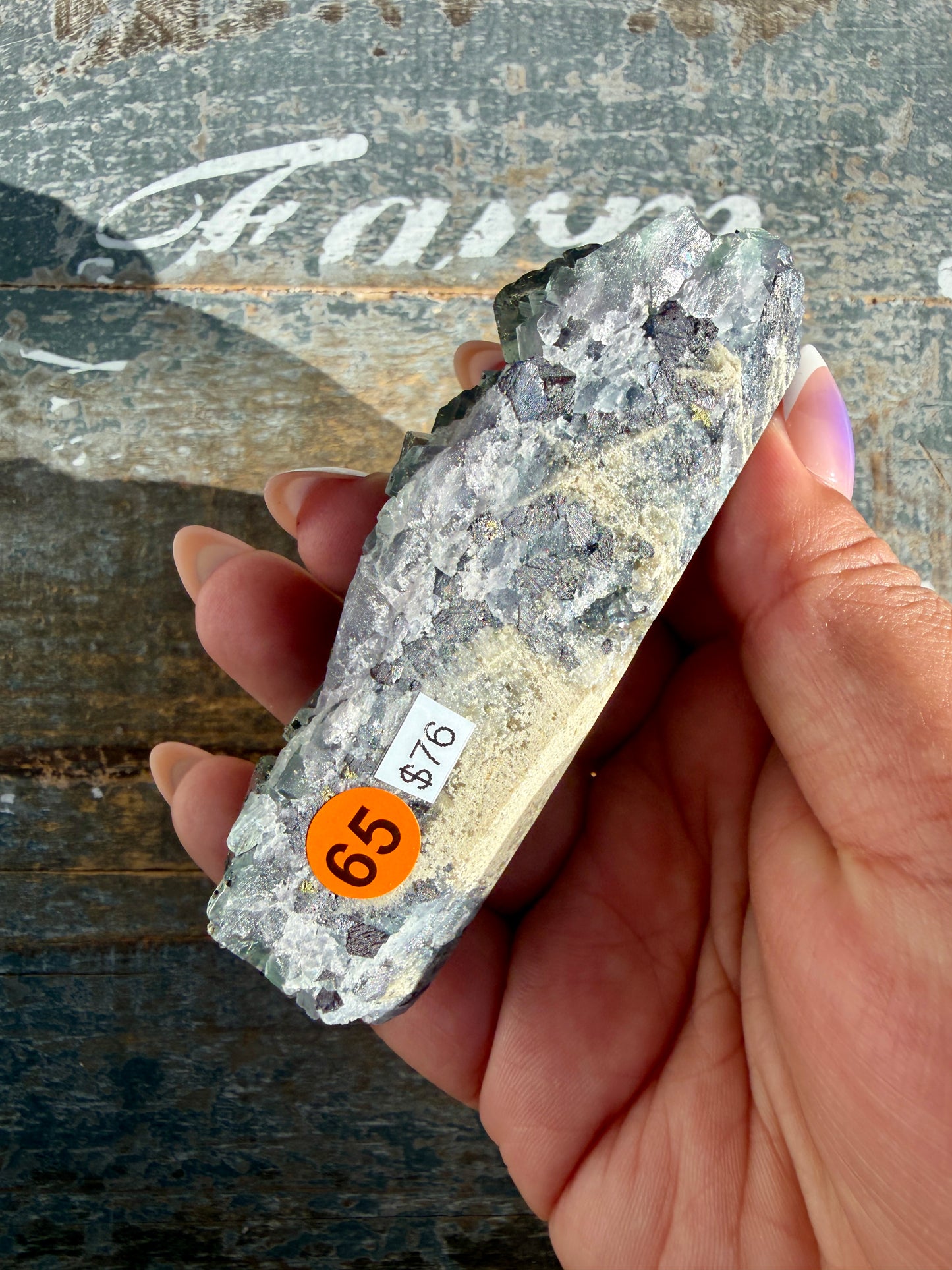 Gorgeous Cubic Dark Blue/Purple Fluorite Specimen coated in Pyrite | Opt 65