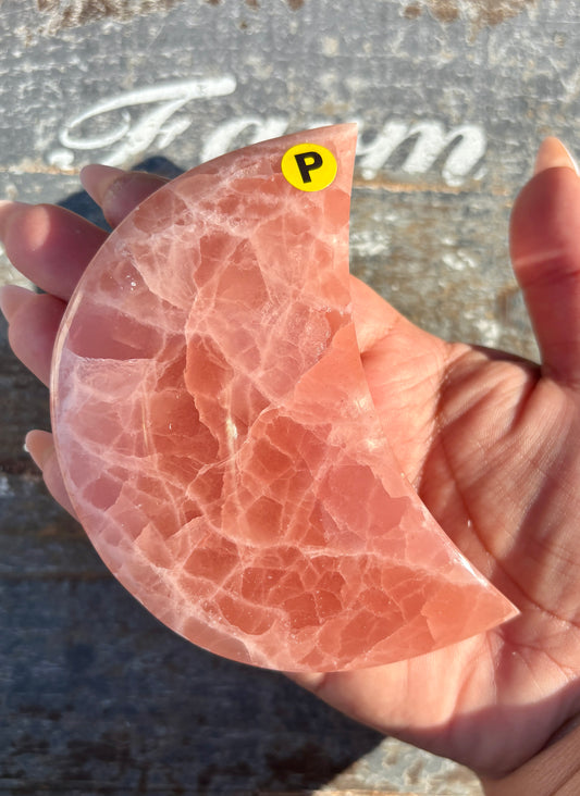 Rose Calcite Moon | Opt P