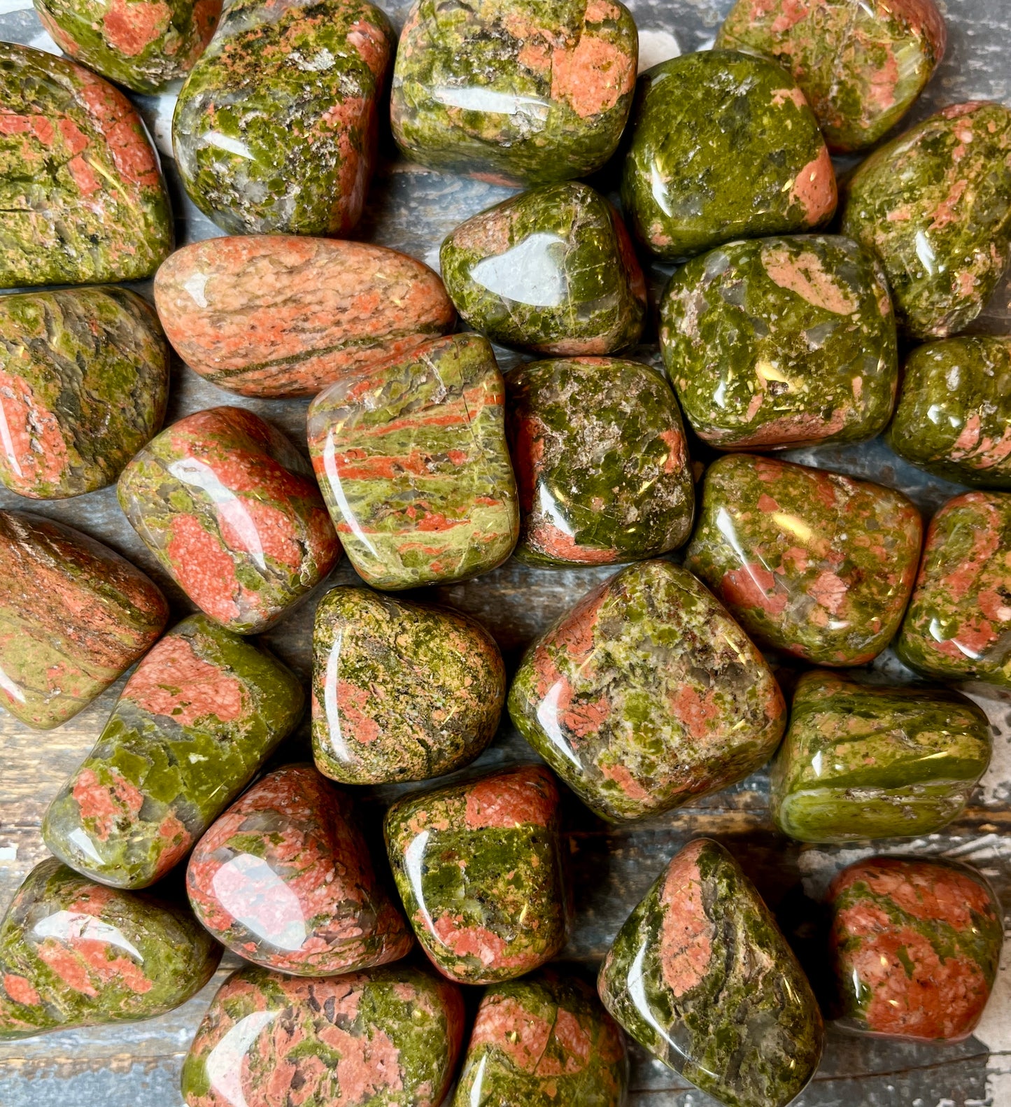 One (1) Gorgeous Unakite Tumble