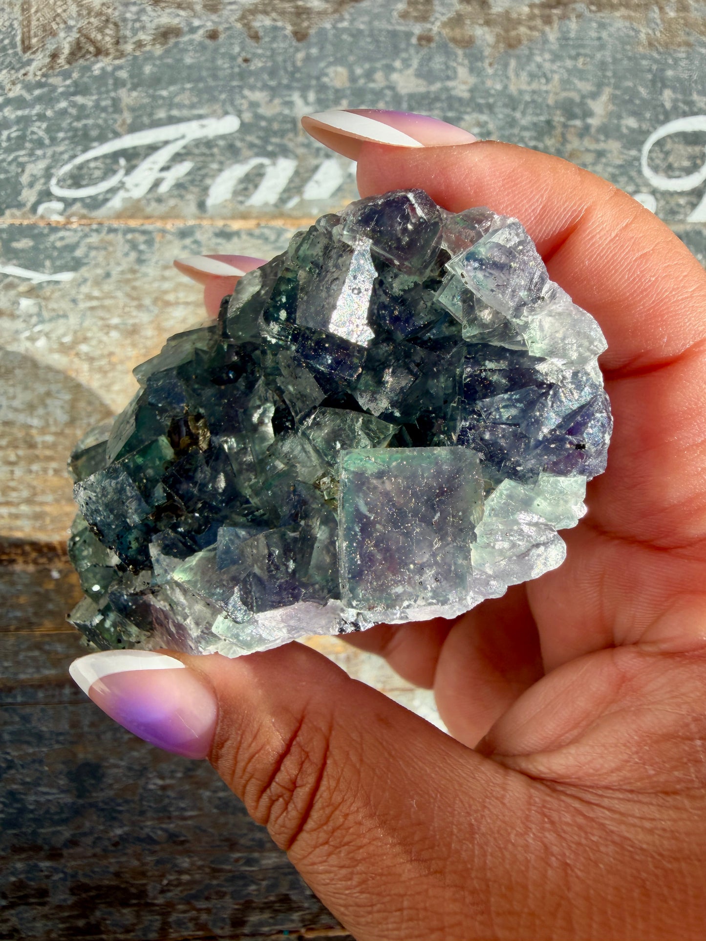 Gorgeous Cubic Dark Blue/Purple Fluorite Specimen coated in Pyrite | Opt 65