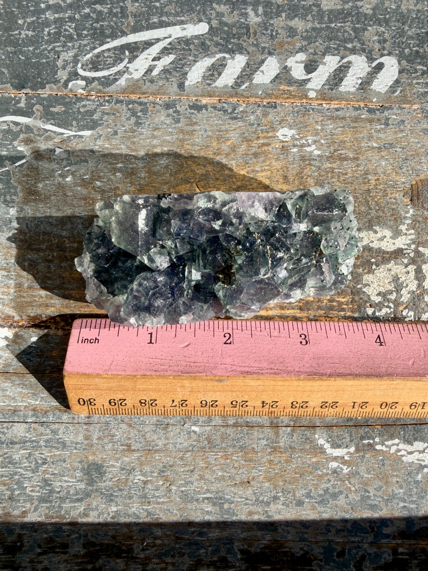 Gorgeous Cubic Dark Blue/Purple Fluorite Specimen coated in Pyrite | Opt 65