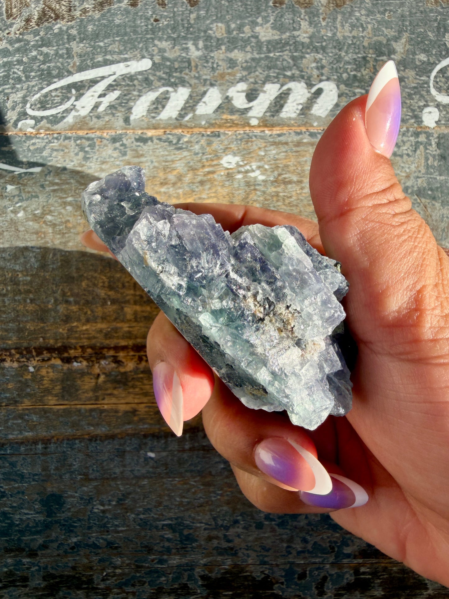 Gorgeous Cubic Dark Blue/Purple Fluorite Specimen coated in Pyrite | Opt 67