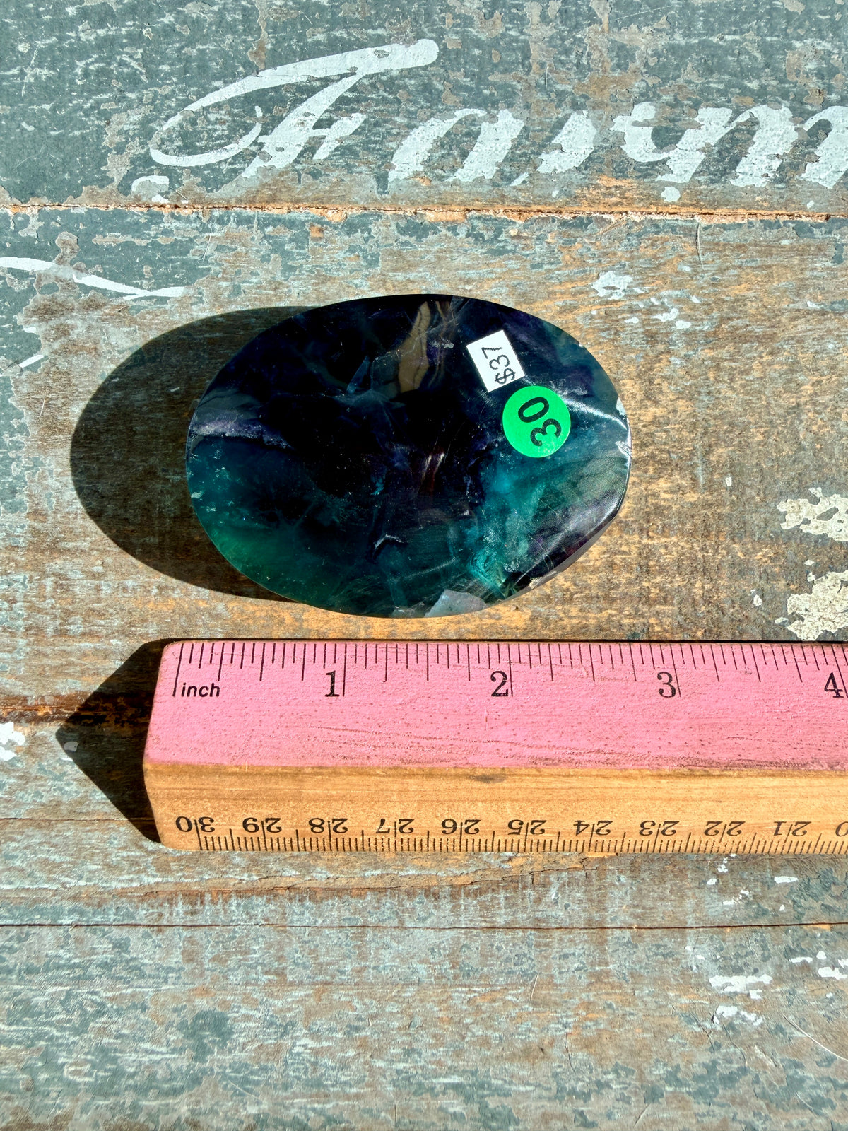 Gorgeous High Quality Rainbow Fluorite Palm Stone | China | Opt 30