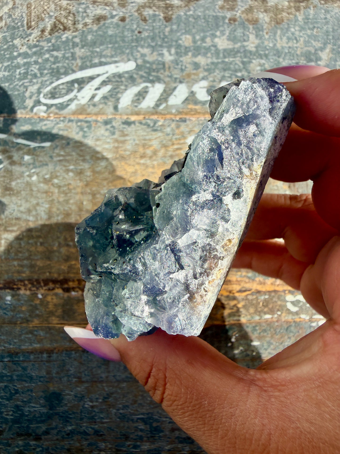 Gorgeous Cubic Dark Blue/Purple Fluorite Specimen coated in Pyrite | Opt 67