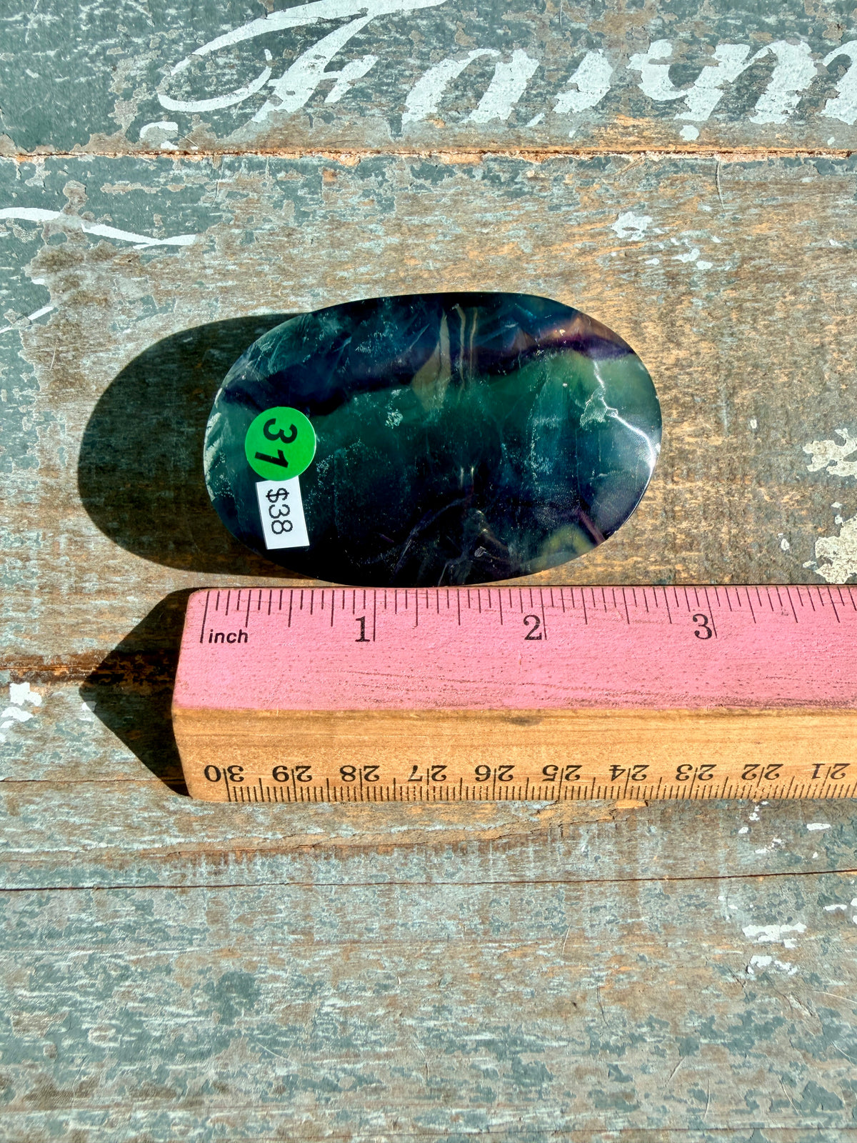 Gorgeous High Quality Rainbow Fluorite Palm Stone | China | Opt 31