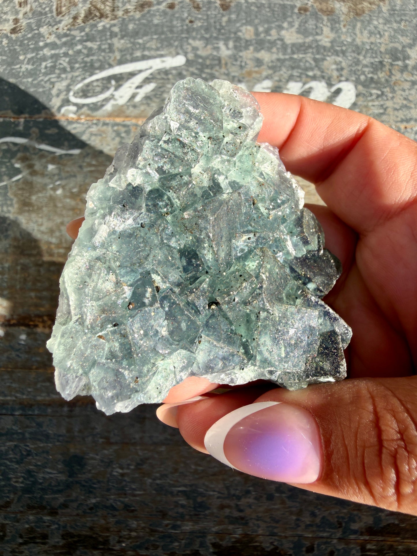 Gorgeous Cubic Dark Blue/Purple Fluorite Specimen coated in Pyrite | Opt 69