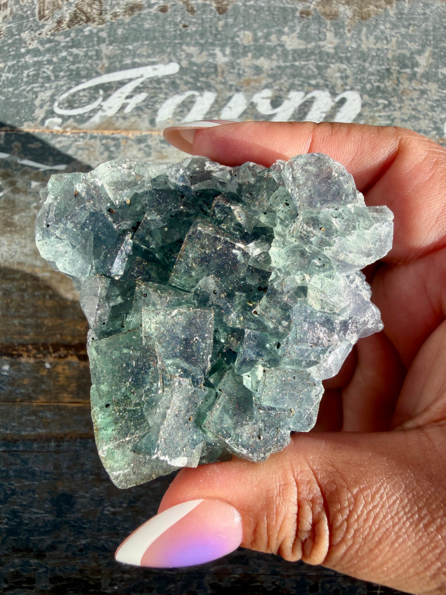 Gorgeous Cubic Dark Blue/Purple Fluorite Specimen coated in Pyrite | Opt 69