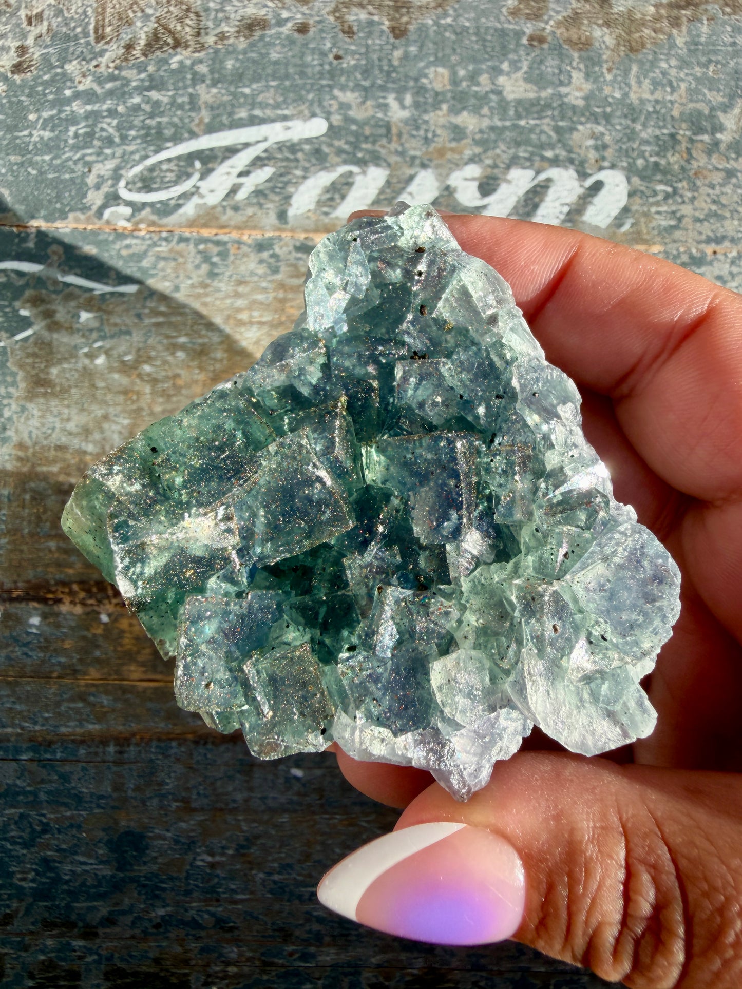Gorgeous Cubic Dark Blue/Purple Fluorite Specimen coated in Pyrite | Opt 69