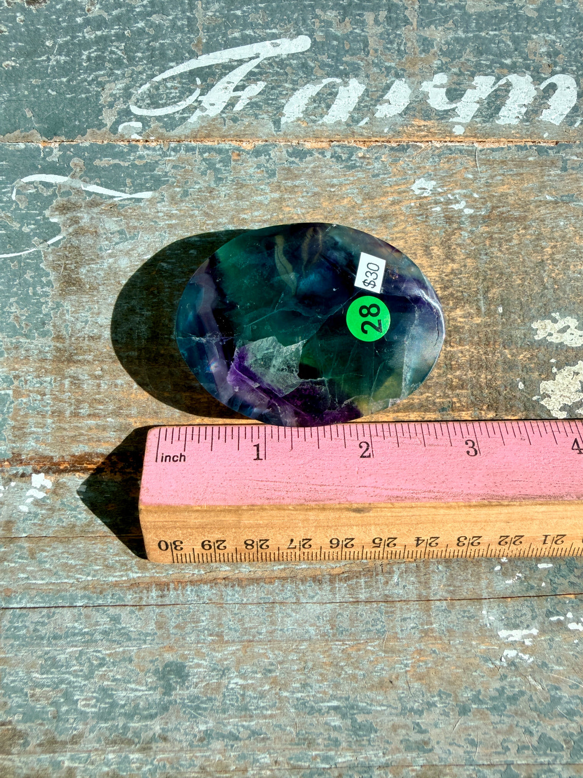 Gorgeous High Quality Rainbow Fluorite Palm Stone | China | Opt 28