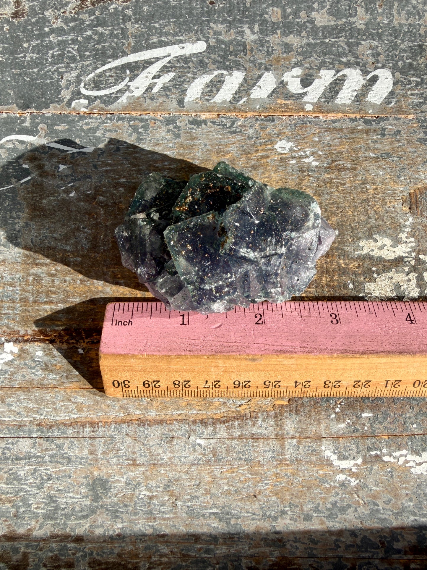 Gorgeous Cubic Dark Blue/Purple Fluorite Specimen coated in Pyrite | China | Opt 51