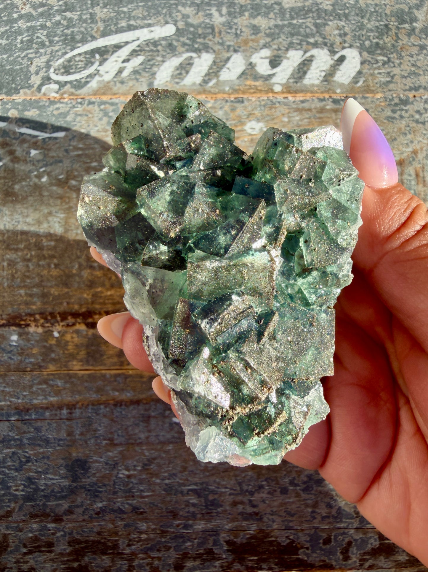 Gorgeous Cubic Dark Blue/Purple Fluorite Specimen coated in Pyrite | China | Opt 53