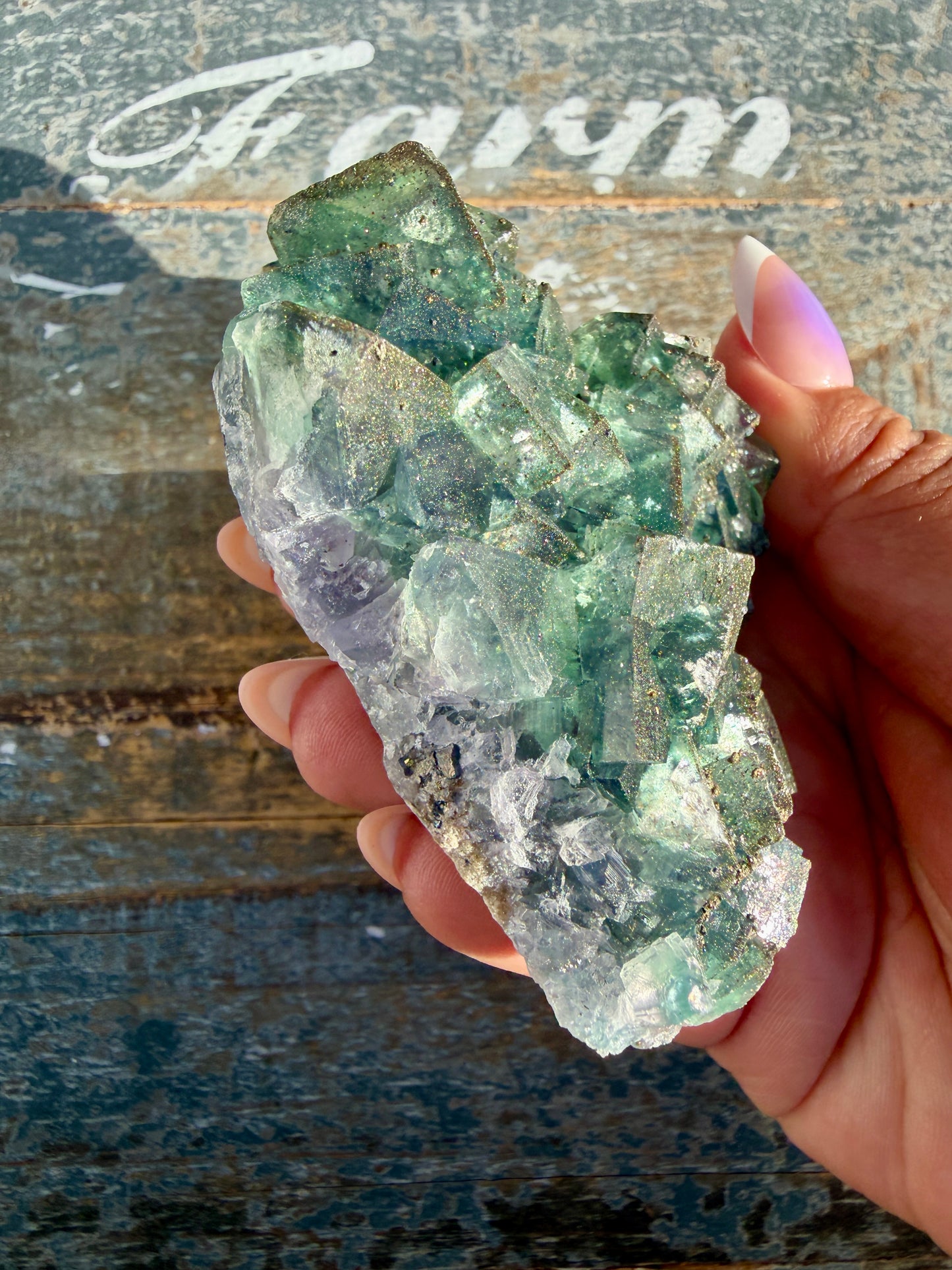 Gorgeous Cubic Dark Blue/Purple Fluorite Specimen coated in Pyrite | China | Opt 53