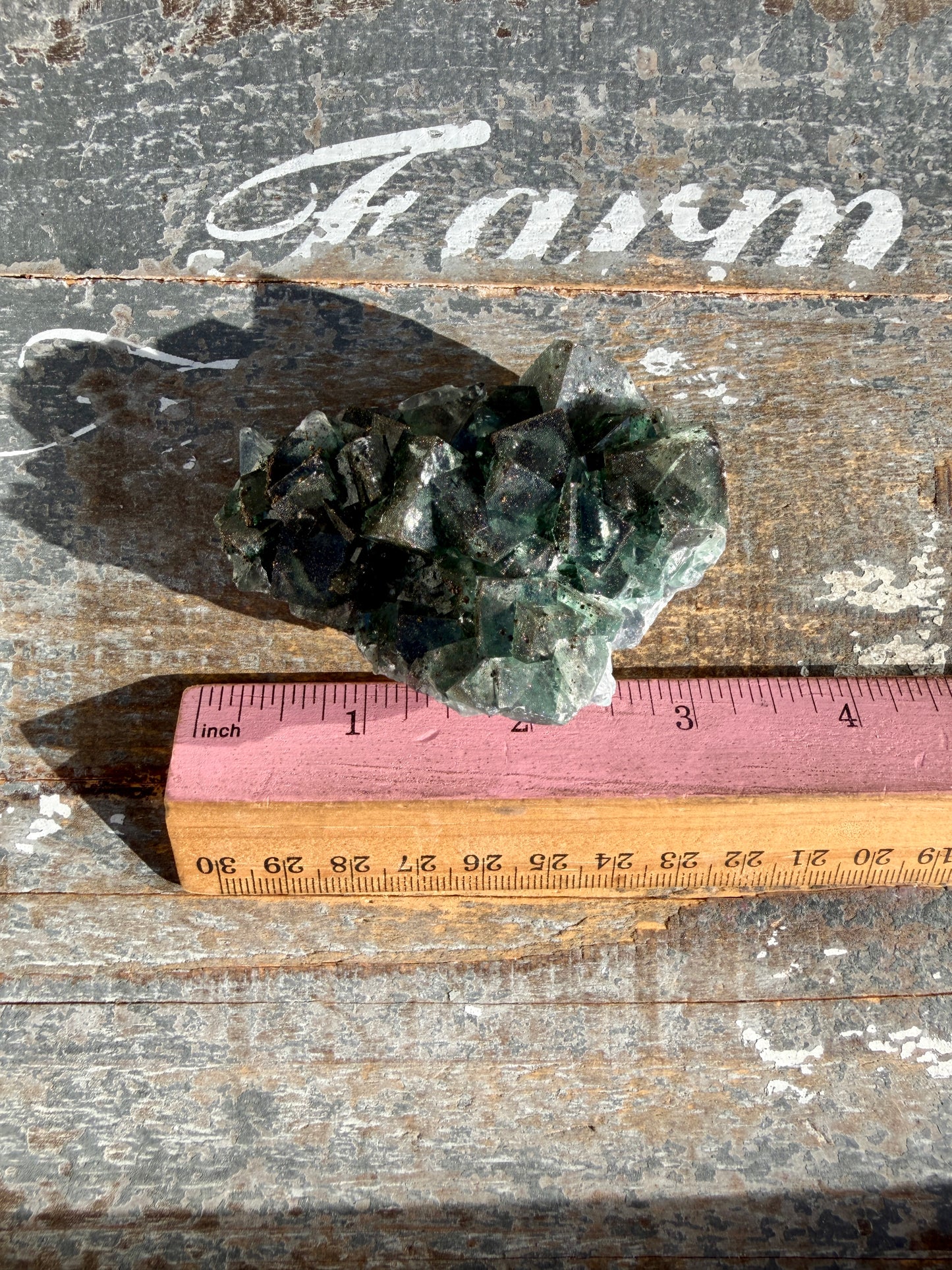 Gorgeous Cubic Dark Blue/Purple Fluorite Specimen coated in Pyrite | China | Opt 53