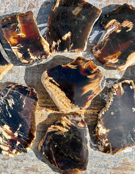 One (1) Blue Amber Small Slab | Intuitively Chosen