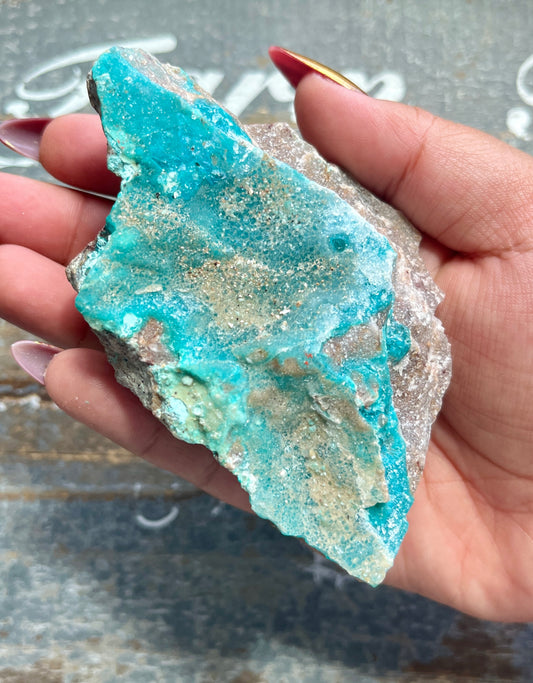 Gorgeous Raw Chrysocolla Specimen on Matrix from The Congo, Africa