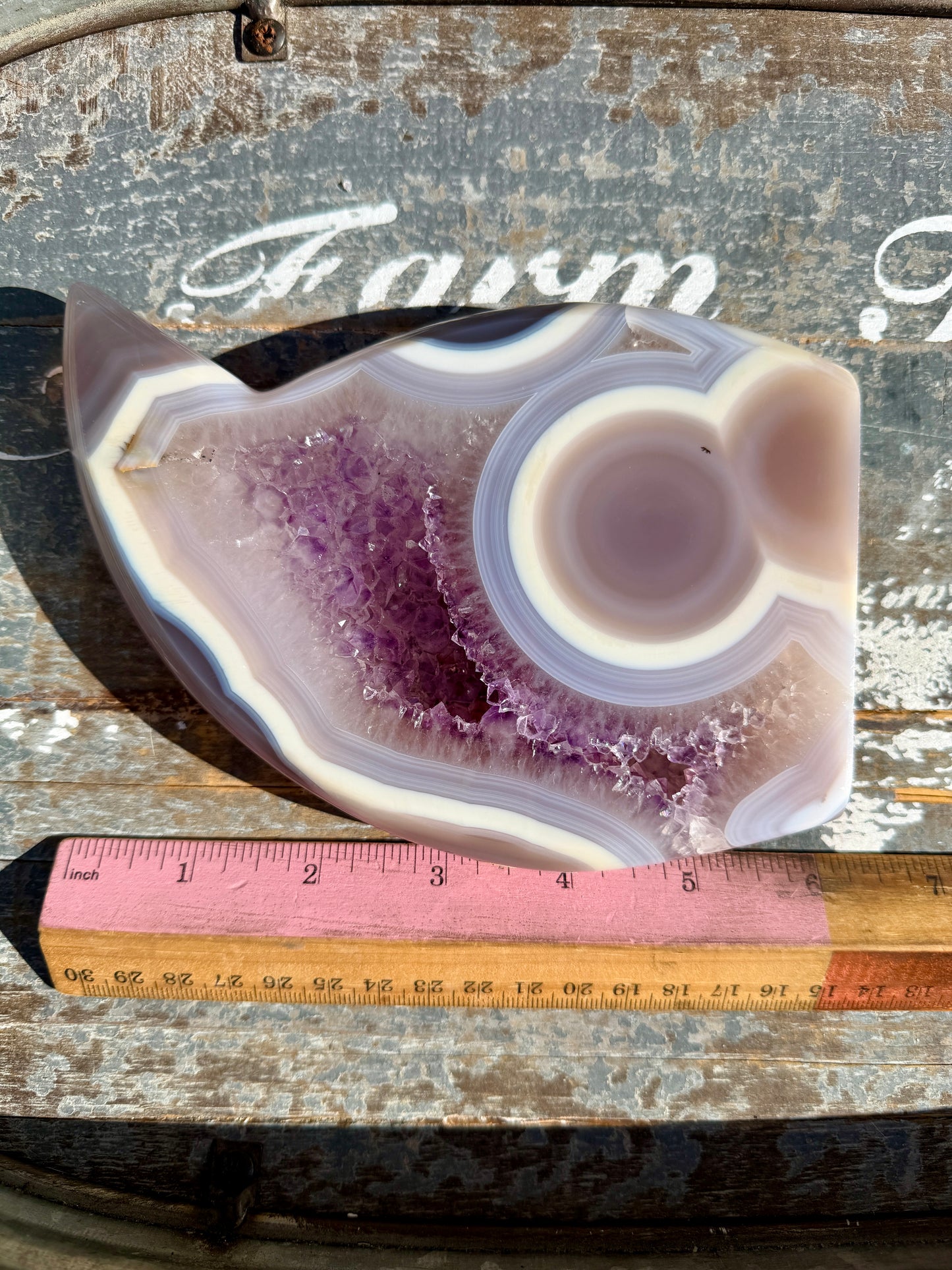 Gorgeous High Quality Banded Agate & Amethyst Flame | Brazil | Opt V