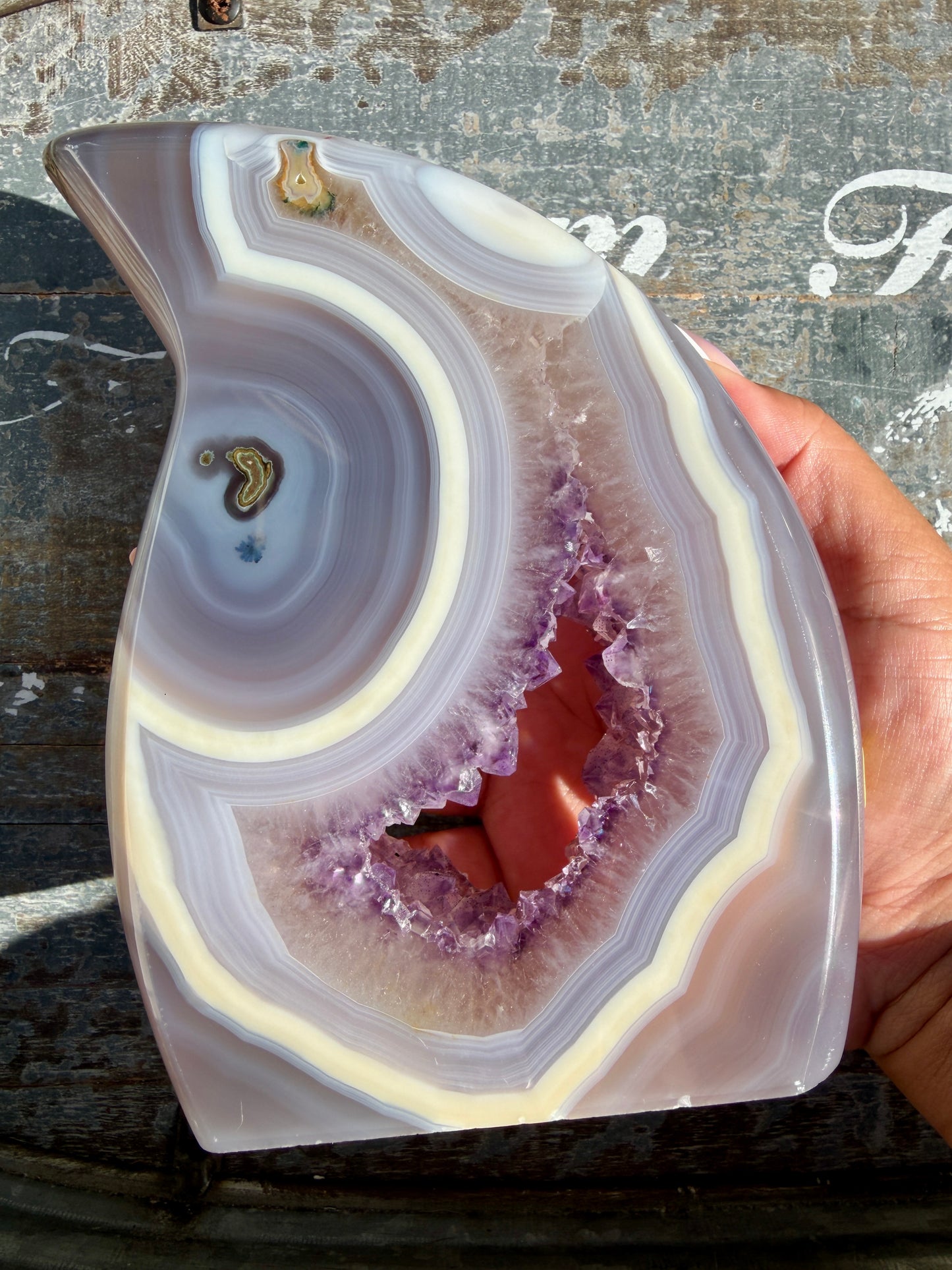 Gorgeous High Quality Banded Agate & Amethyst Flame | Brazil | Opt W