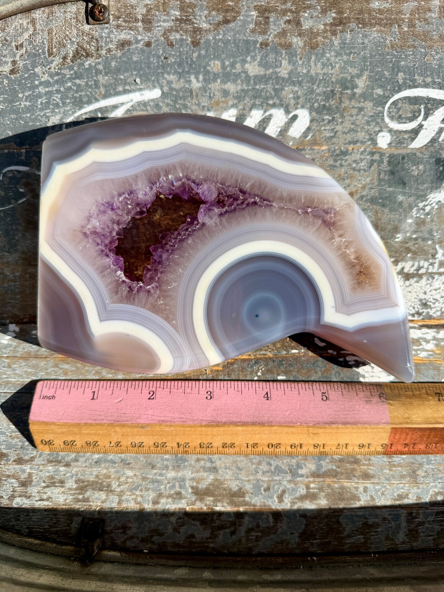 Gorgeous High Quality Banded Agate & Amethyst Flame | Brazil | Opt W