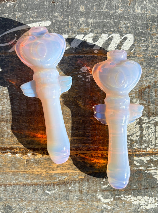 One (1) Pink Opalite Heart Wand