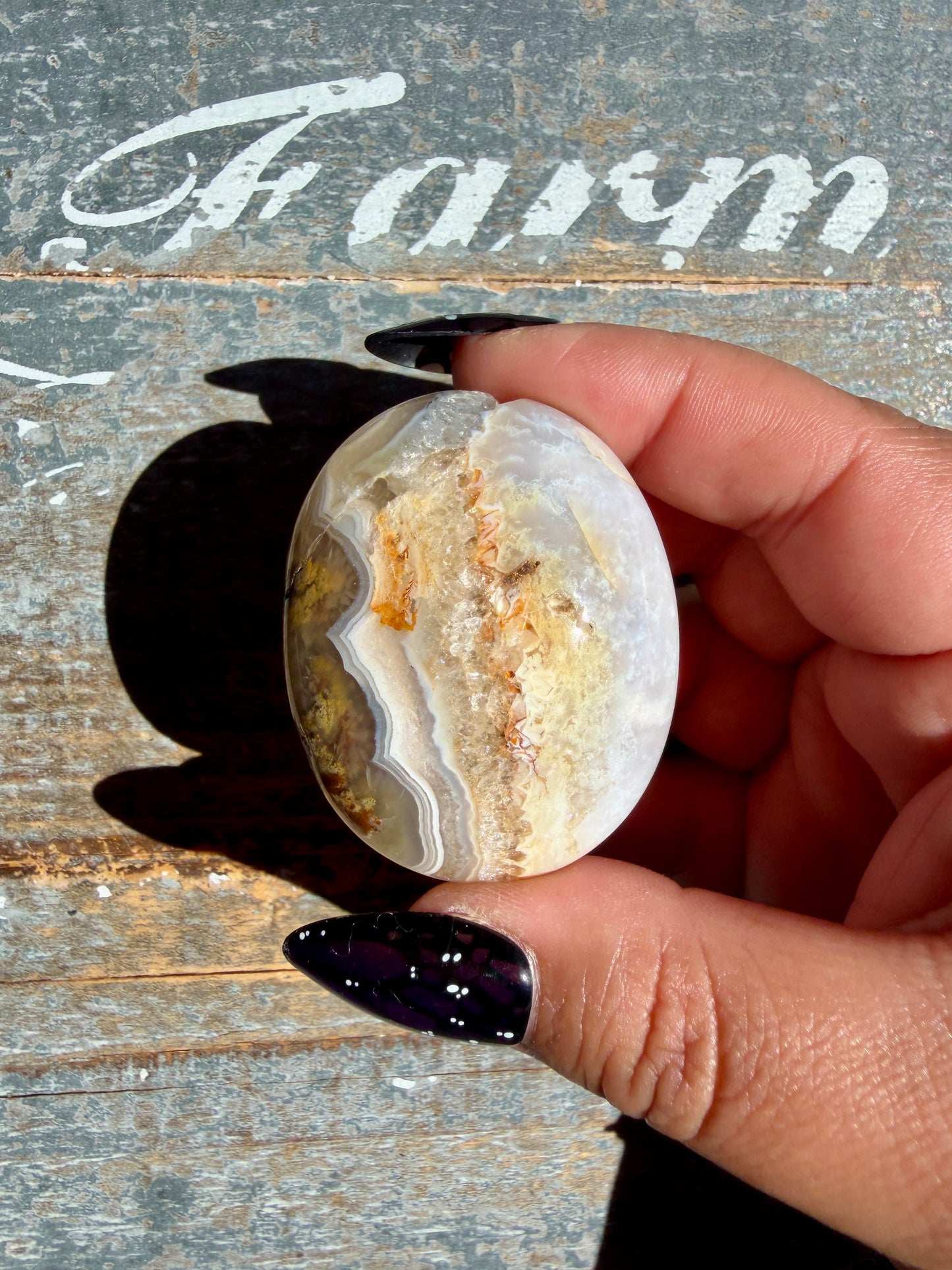 Gorgeous Scenic Moss Agate Palm Stone | Opt 79