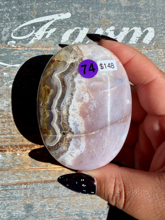 Gorgeous Scenic Moss Agate Palm Stone | Opt 74