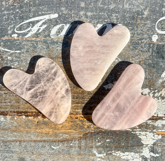 One (1) Rose Quartz Gua Sha Massage Tool