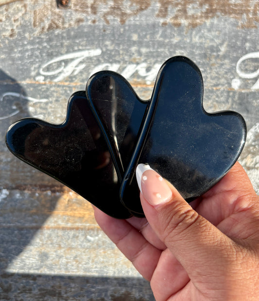 One (1) Obsidian Gua Sha Massage Tool