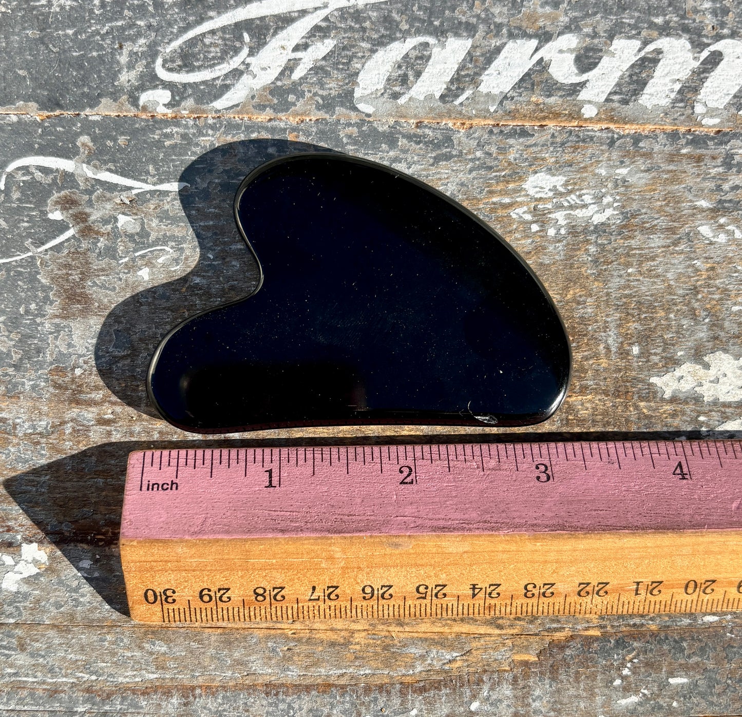 One (1) Obsidian Gua Sha Massage Tool