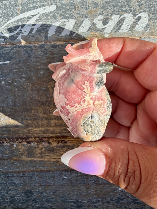 Gorgeous Rhodochrosite Anatomical Heart | Argentina | Opt N