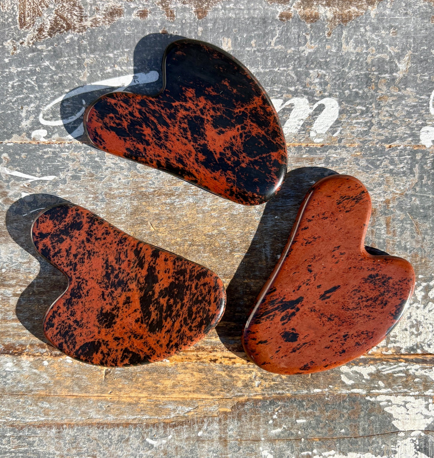 One (1) Mahogany Obsidian Gua Sha Massage Tool