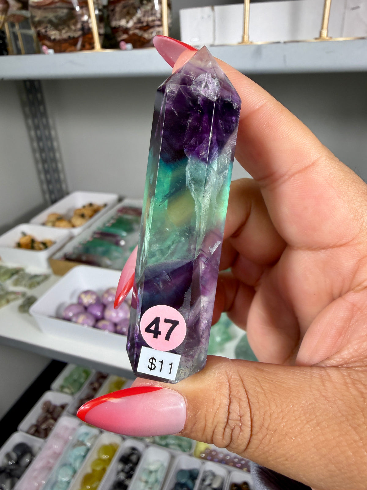 Gorgeous Rainbow Fluorite Tower | China | Opt 47